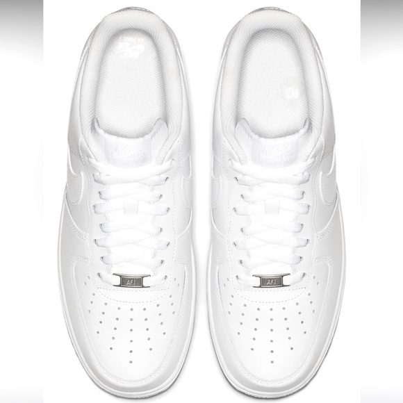 NIKE AIR FORCE 1 ‘07 TRIPLE WHITE SNEAKERS - Picture 3 of 12